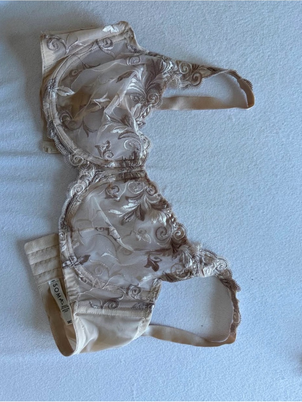 SOMA 38C Lace Bra in Beige Taupe